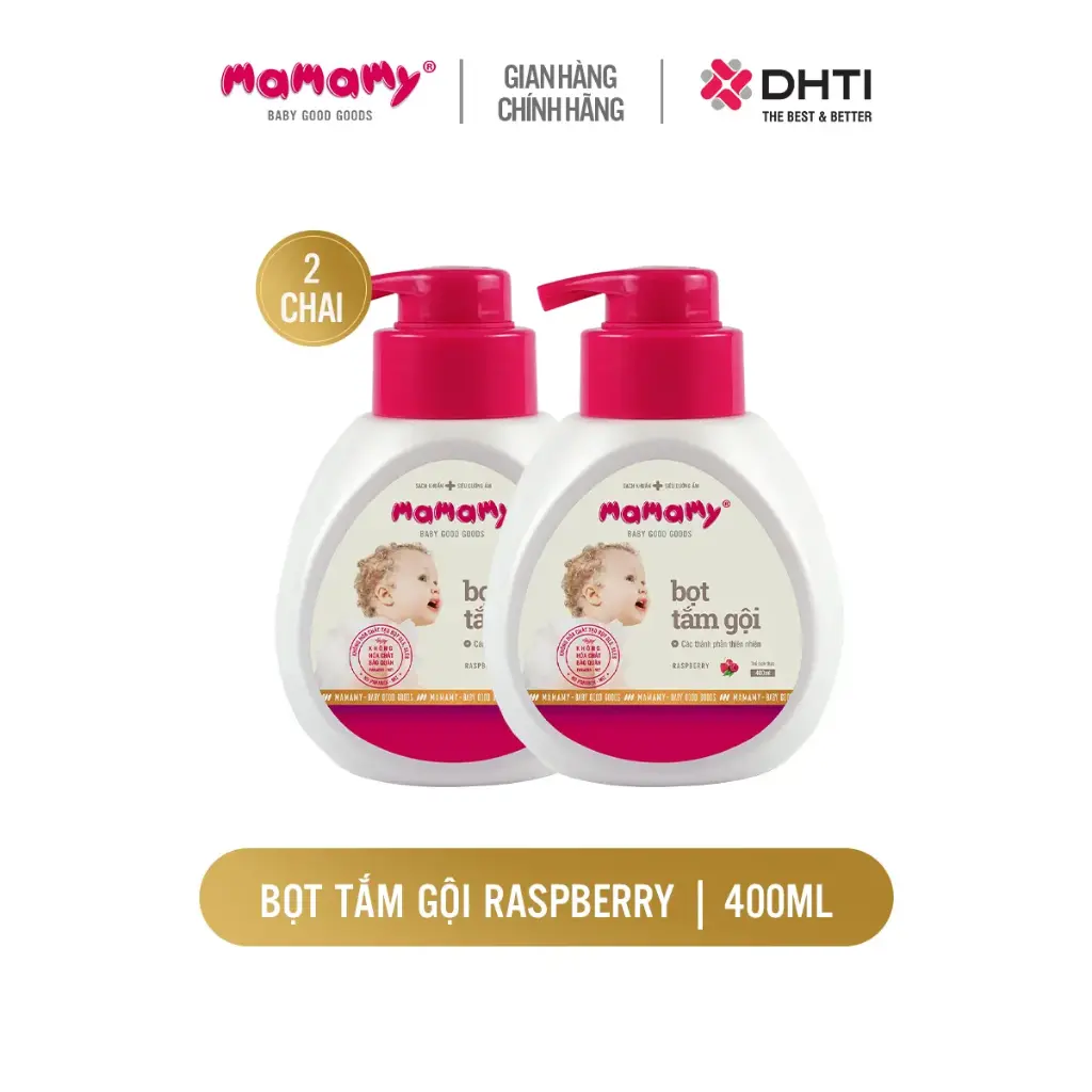 Combo 2 chai Bọt tắm gội Raspberry